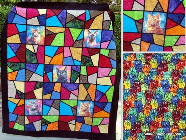 Stained Glass Cats Quilt - Click to enlarge Stained Glass Cats Quilt - Click to enlarge
